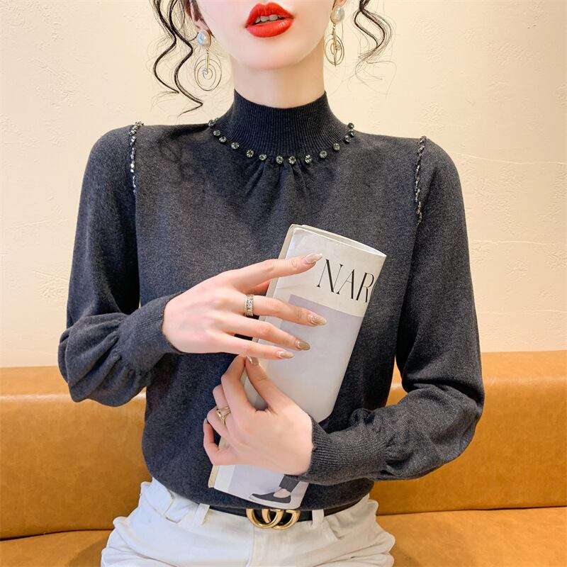 【tops】ビジューニットトップス　M27840