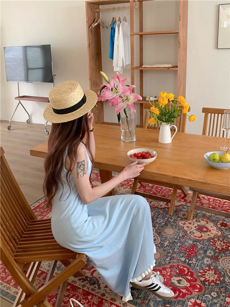 【dress】偽二つ切り替えニットキャミワンピース G20518