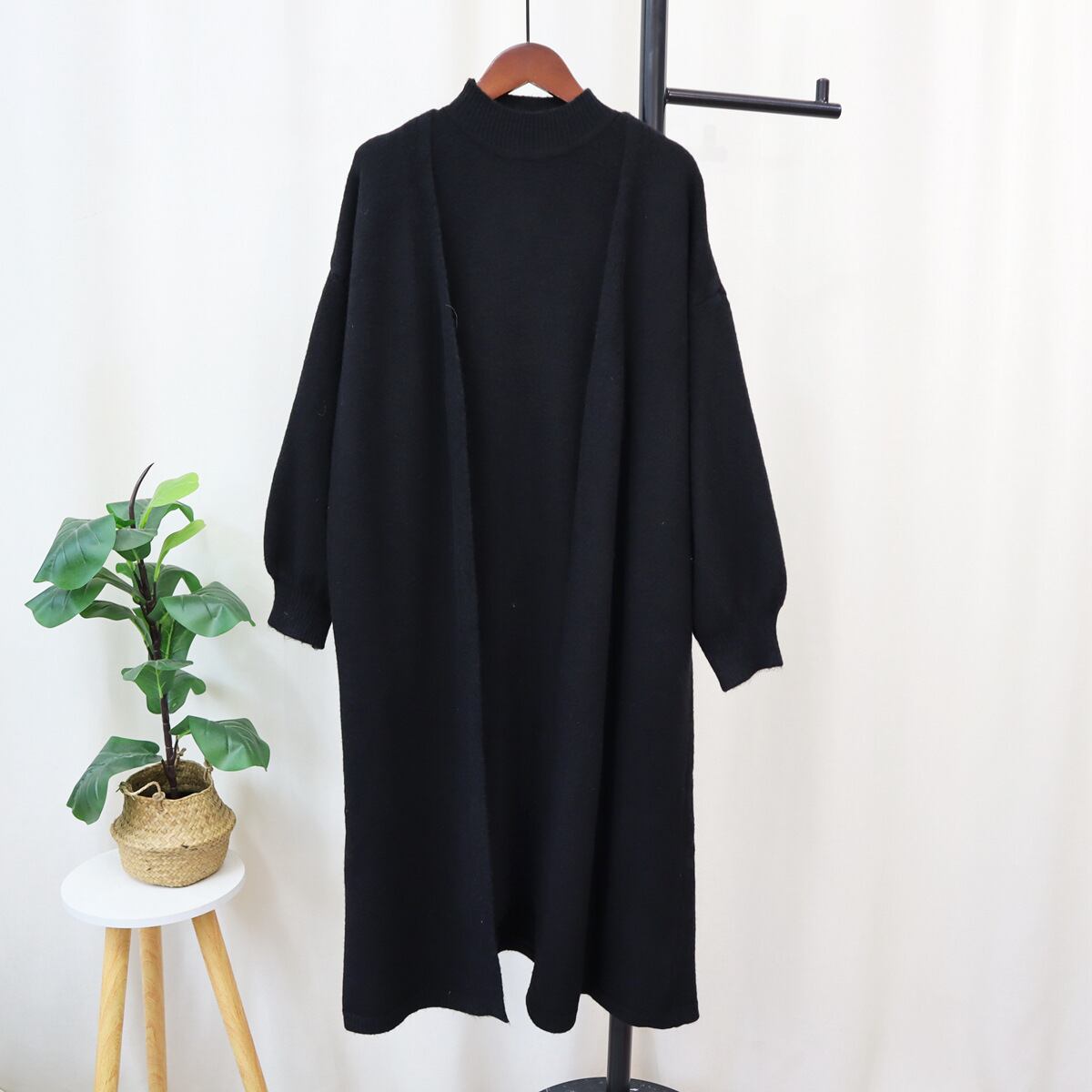 【set】ニットワンピース×カーデセット　M18713