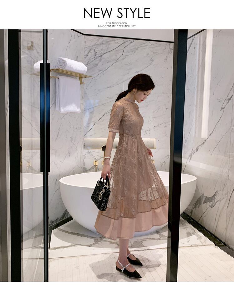 【set】キャミワンピース+メッシュワンピース２点セットG21489