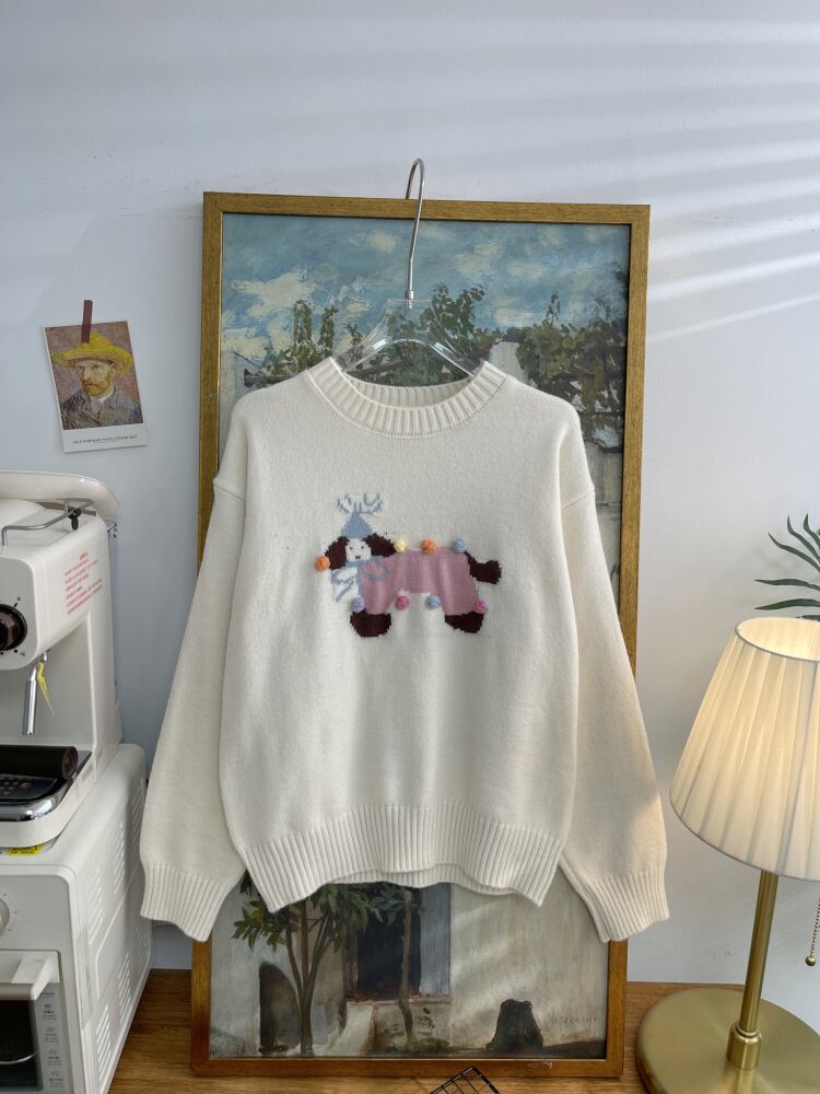 【tops】ジャカードニットセーター　M26855