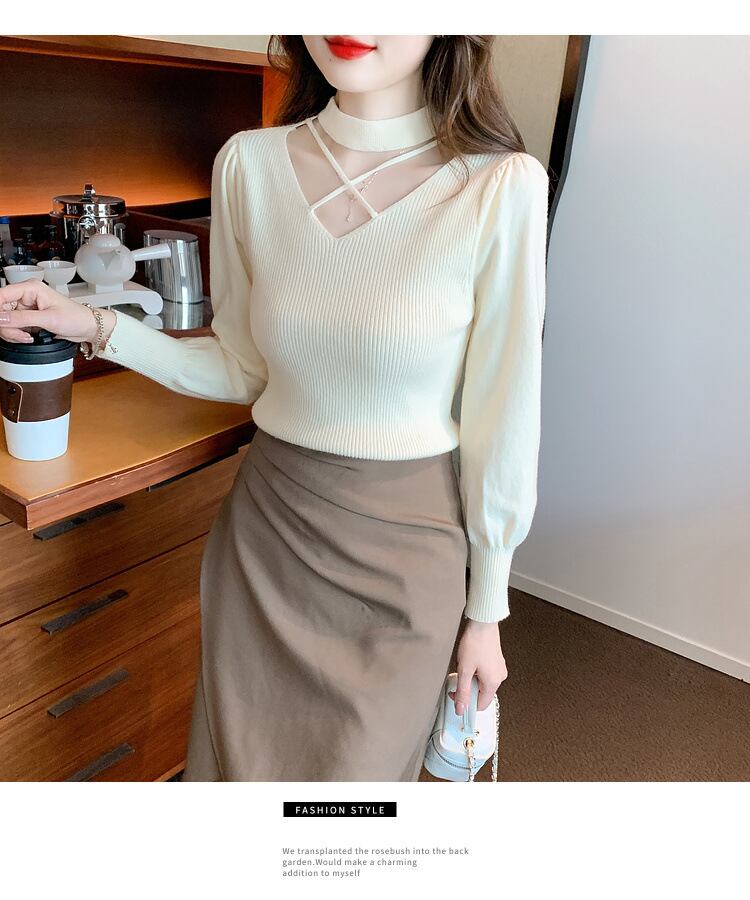 【tops】カットワークニットトップス　M28573