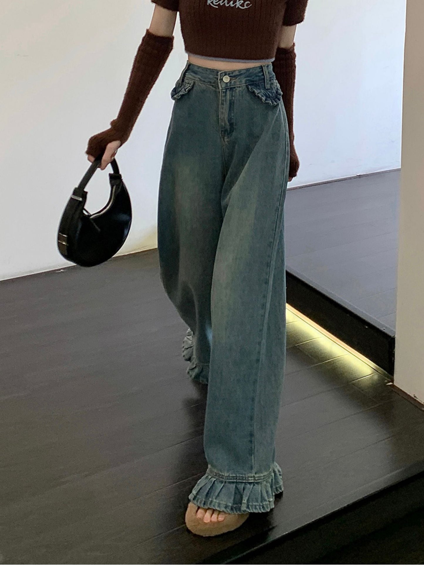 【bottoms】デニムガウチョパンツG20345