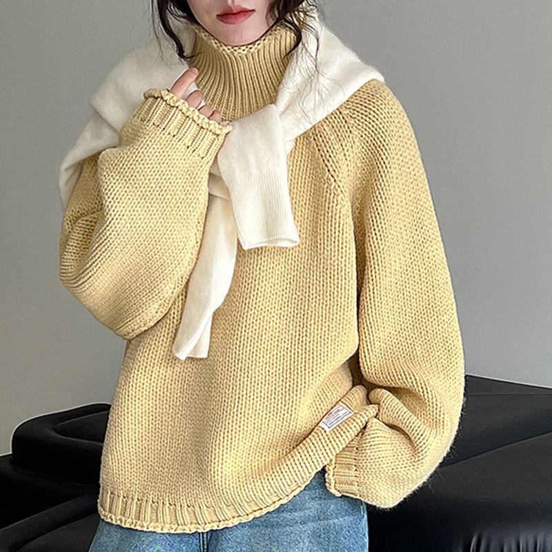 【tops】ハイネックニットトップス Q7305