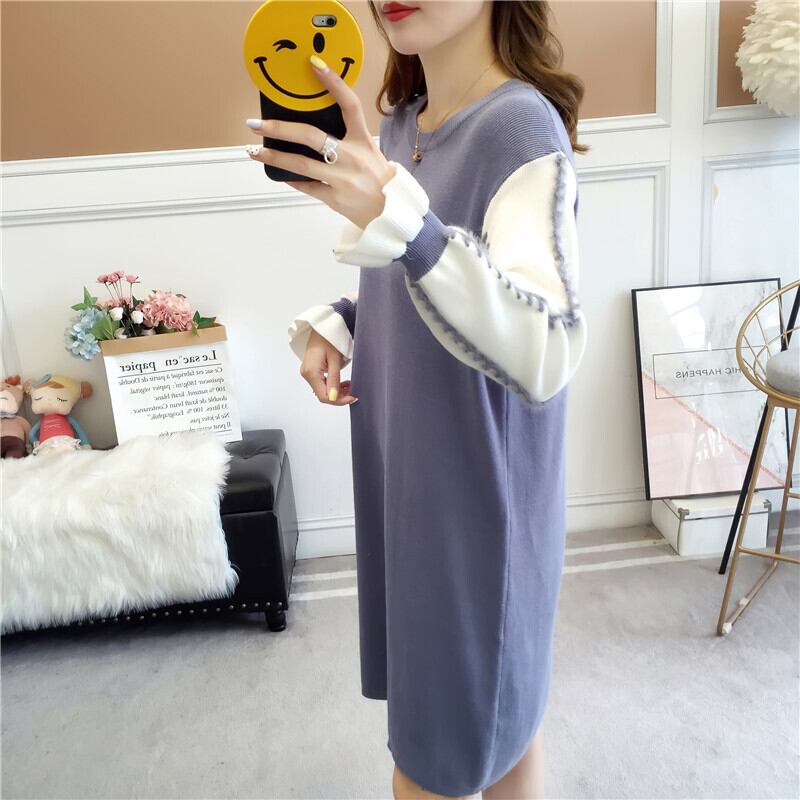 【dress】美人度アップ!気質満点スウィートスカラップスリーブ厚手ニットワンピース G3284