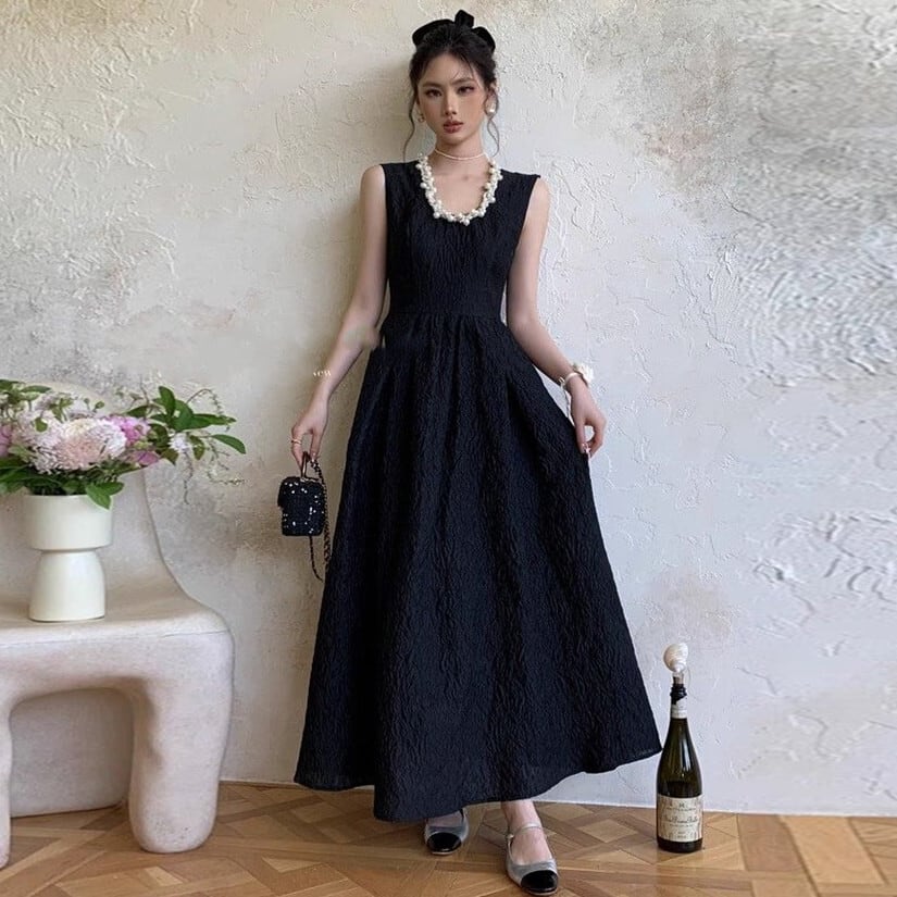 【dress】パールノースリーブワンピース　M24311