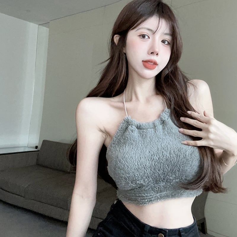 【tops】シャギーホルターネックトップス　M29361