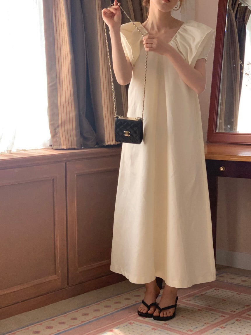 【dress】パフスリーブワンピース　M24627