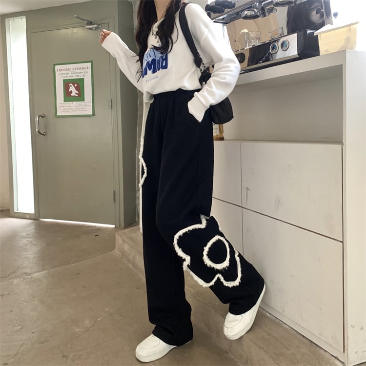 【bottoms】大活躍!ルーズ気質満点ハイウエスト厚手カジュアル裏起毛ガウチョパンツ G10627