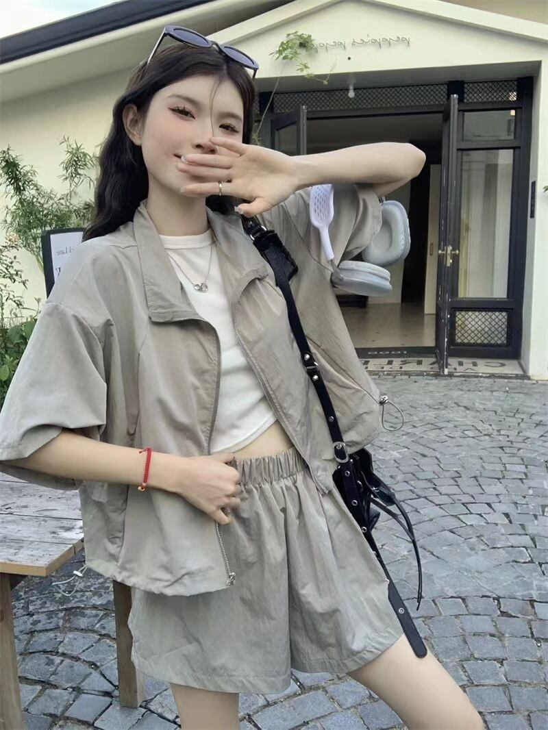 【set】カーディガンアウター+ショートパンツ２点セットG21286