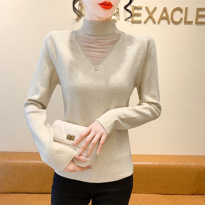 【tops】チュールドッキングニットトップス　M27626