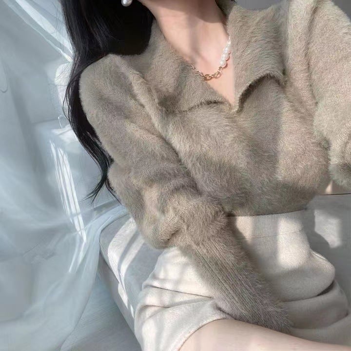 【outer】折り襟シャギートップス　M26267
