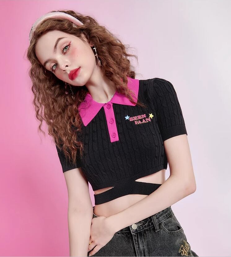 【tops】ニットショートTシャツG20078