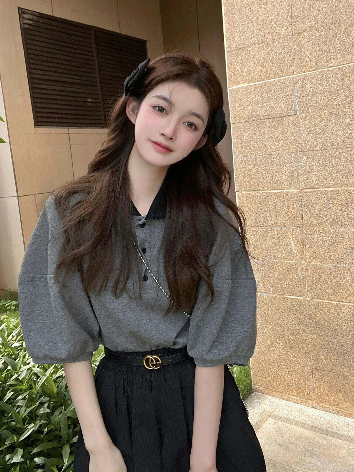 【set】パフスリーブTシャツ+スカート２点セットG21349