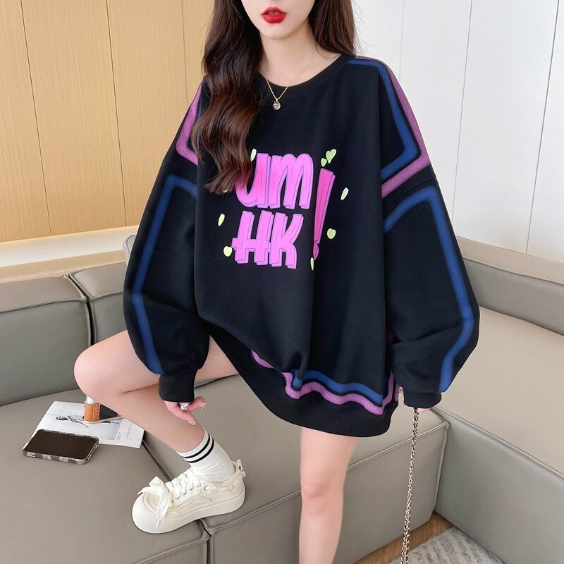 【tops】クルーネックプリントプルオーバー　M18639