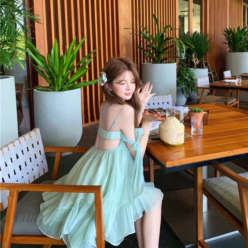 【dress】バックオーポンキャミワンピース Q8448