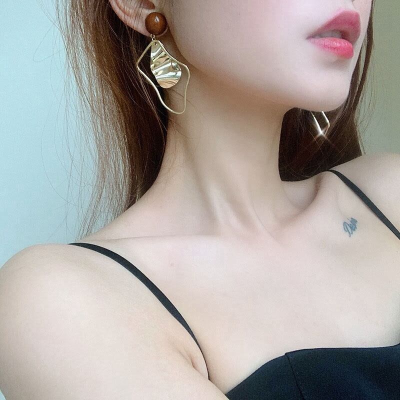 【小物】高級感 chic不規則 イレギュラー非対称ピアスアクセサリー幾何模様