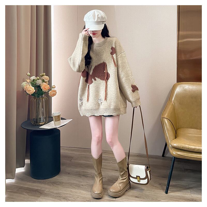 【tops】ジャカードニットセーター　M29170