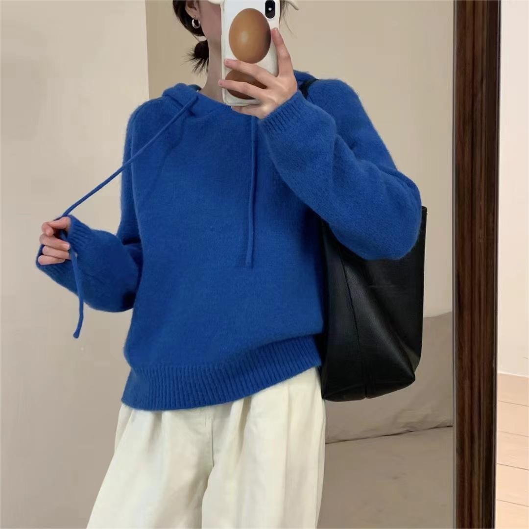 【tops】フード付きニットセーター　M27243