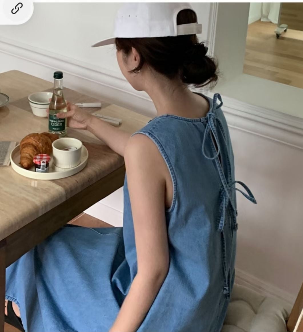 【dress】デニムベストワンピース　M23883