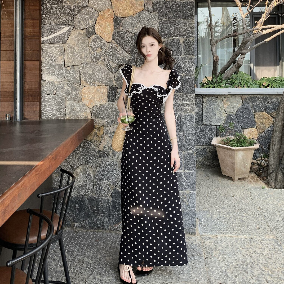 【dress】ドット柄デートワンピース　M30169