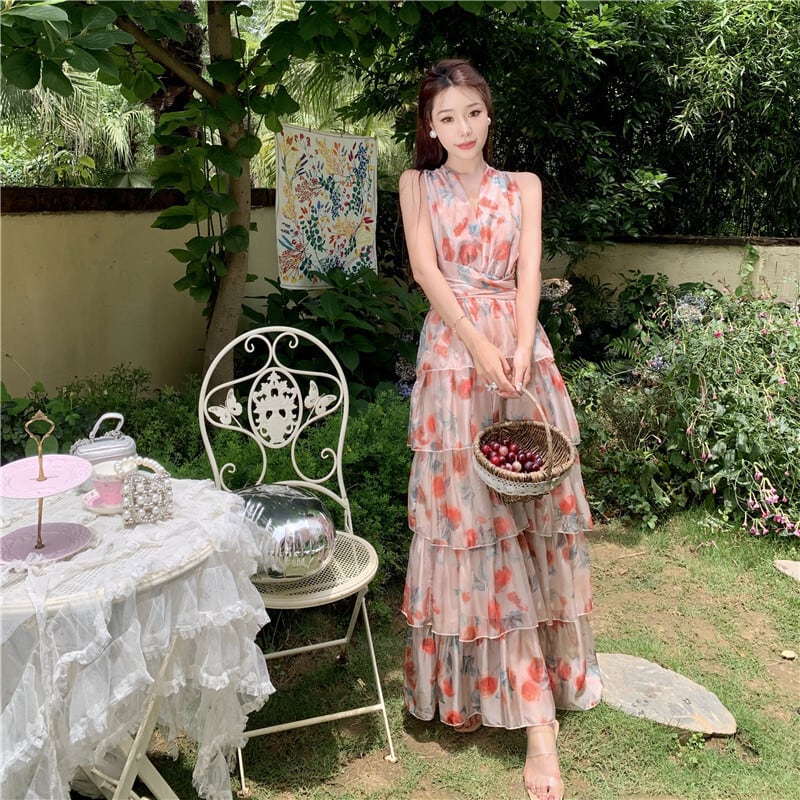 【dress】プリントワンピース　M25292