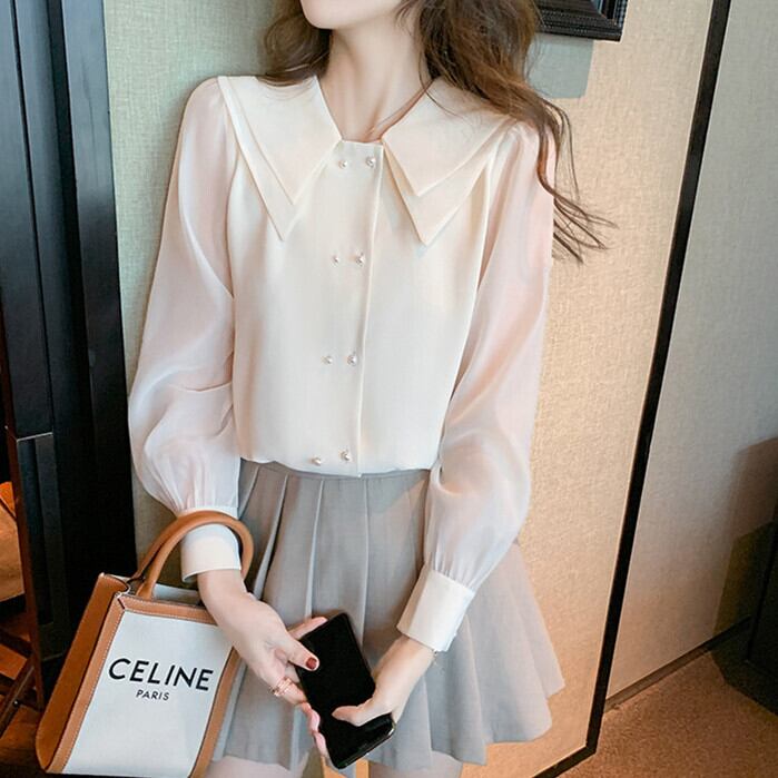 【tops】折り襟ブラウス　M29354