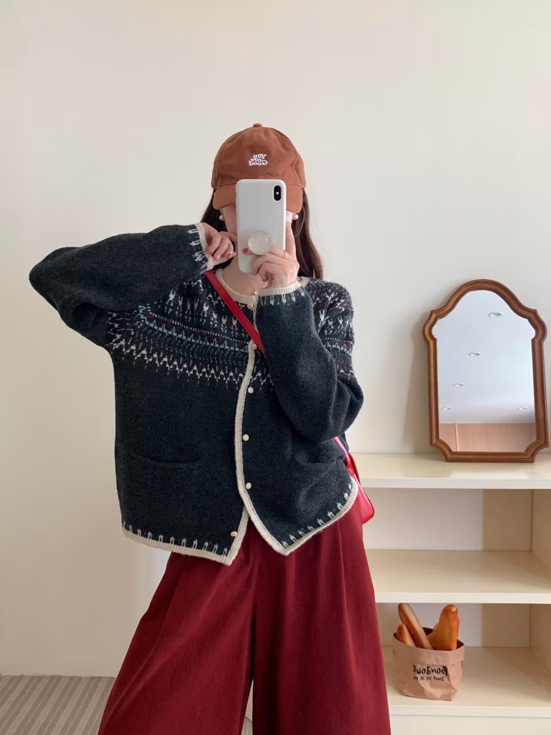 【outer】ジャカードニットカーデ　M27104