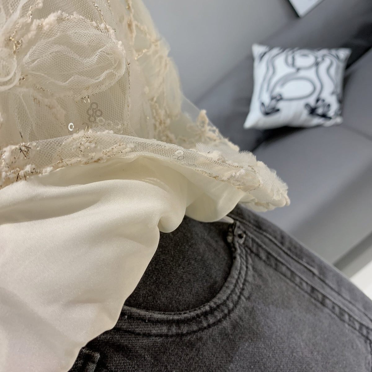 【tops】パフスリーブトップス　M24011