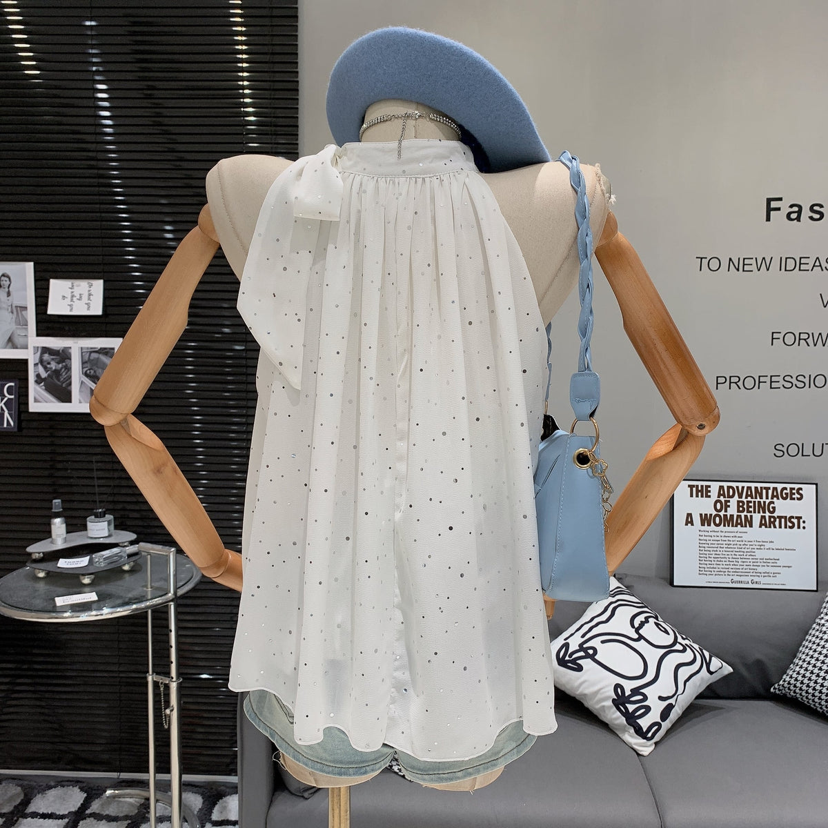 【tops】ノースリーブリボン付きトップス　M24982
