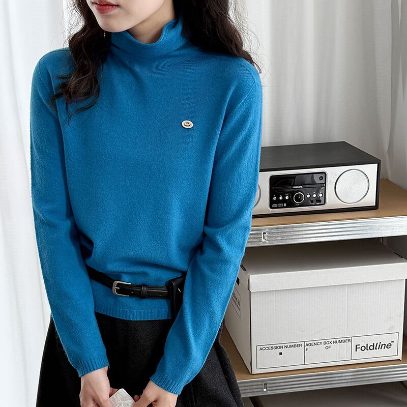 【tops】ハイネックニットトップス Q7090