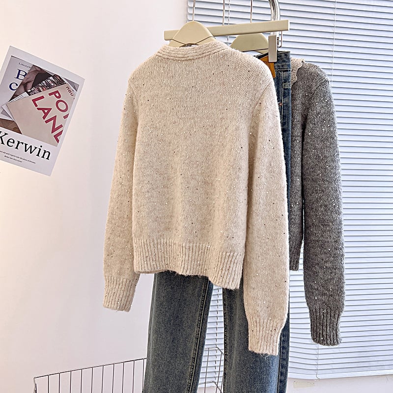 【outer】レース切り替えニットカーデ　M28259