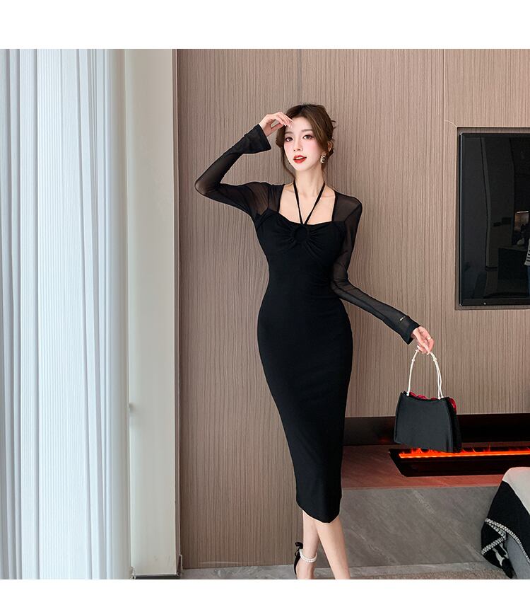 【dress】チュールコンビワンピース　M29493
