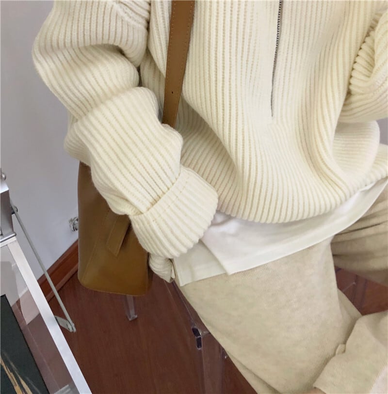 【tops】ファスナーニットセーター　M25903