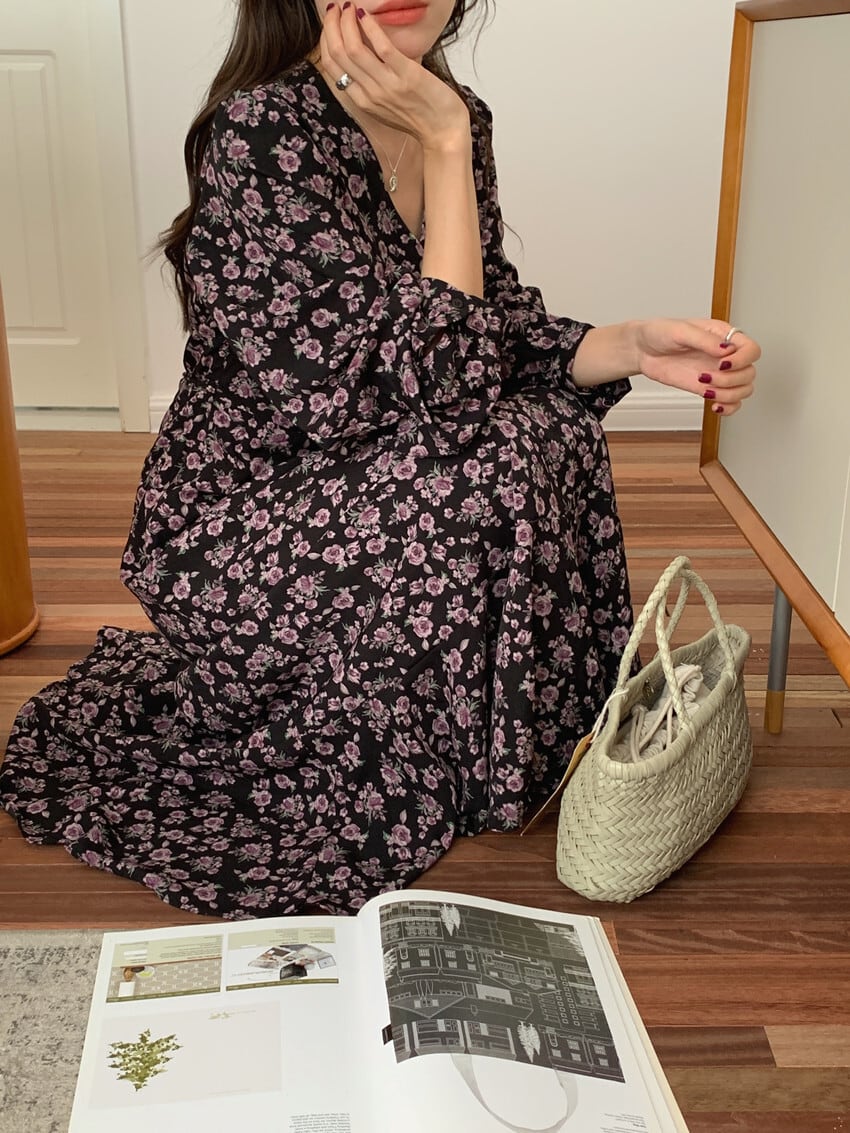 【dress】花柄ワンピース　M25690