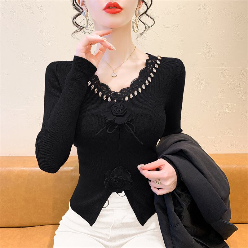 【tops】立体フラワーニットトップス　M27793