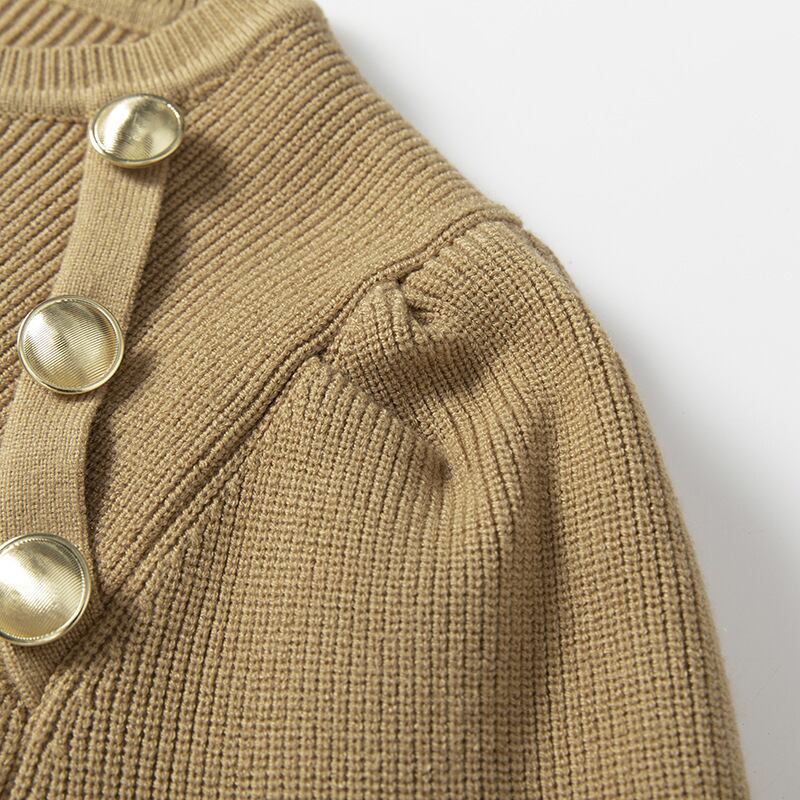 【tops】ボタンデザインニットトップス　M28752