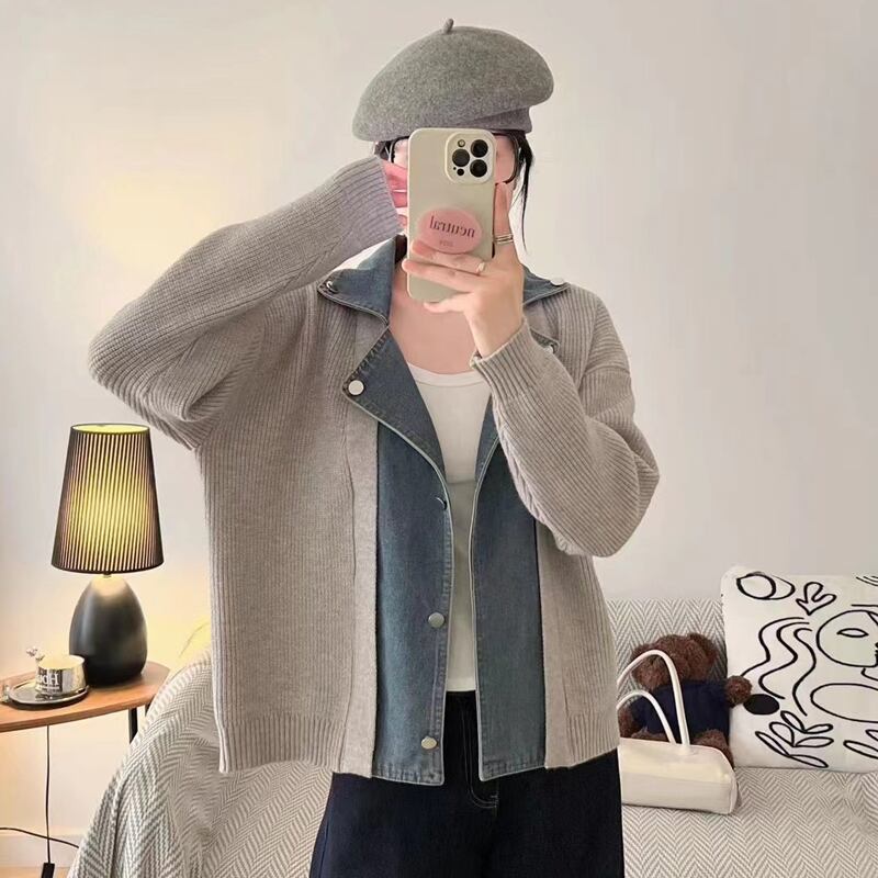 【outer】デニムドッキングカーディガン Q6367