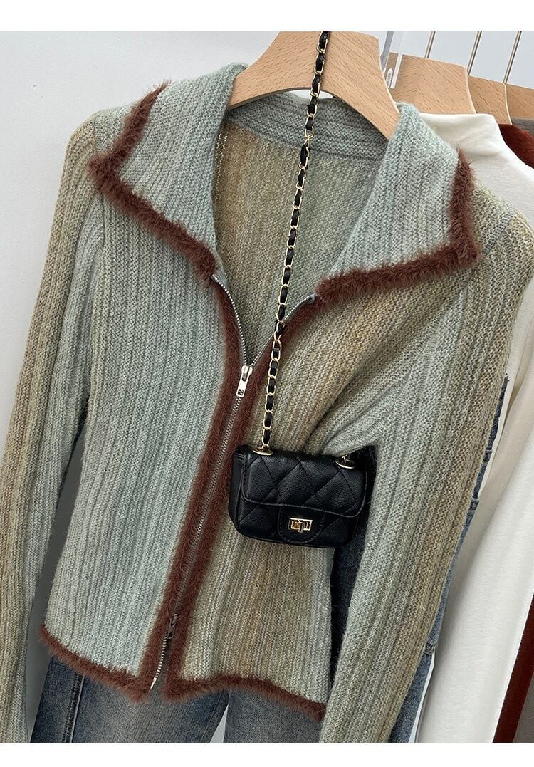 【outer】ファスナーニットカーデ　M29300