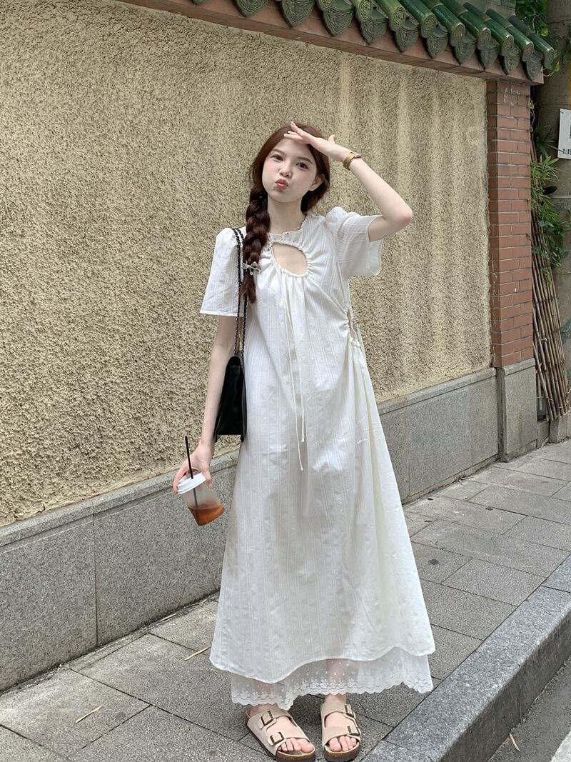 【dress】レース切り替えワンピース G20357