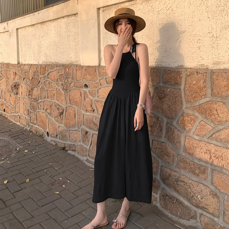 【dress】ニット切り替えワンピース