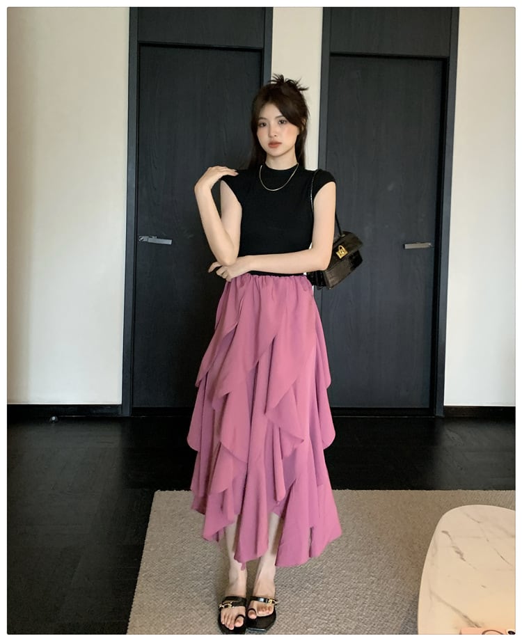 【dress】不規則 イレギュラードッキングワンピース　M23909