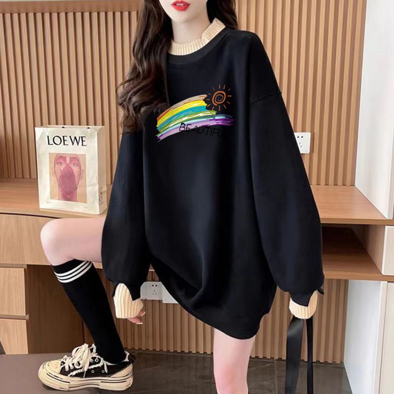 【tops】裹起毛プリントプルオーバー　M28808