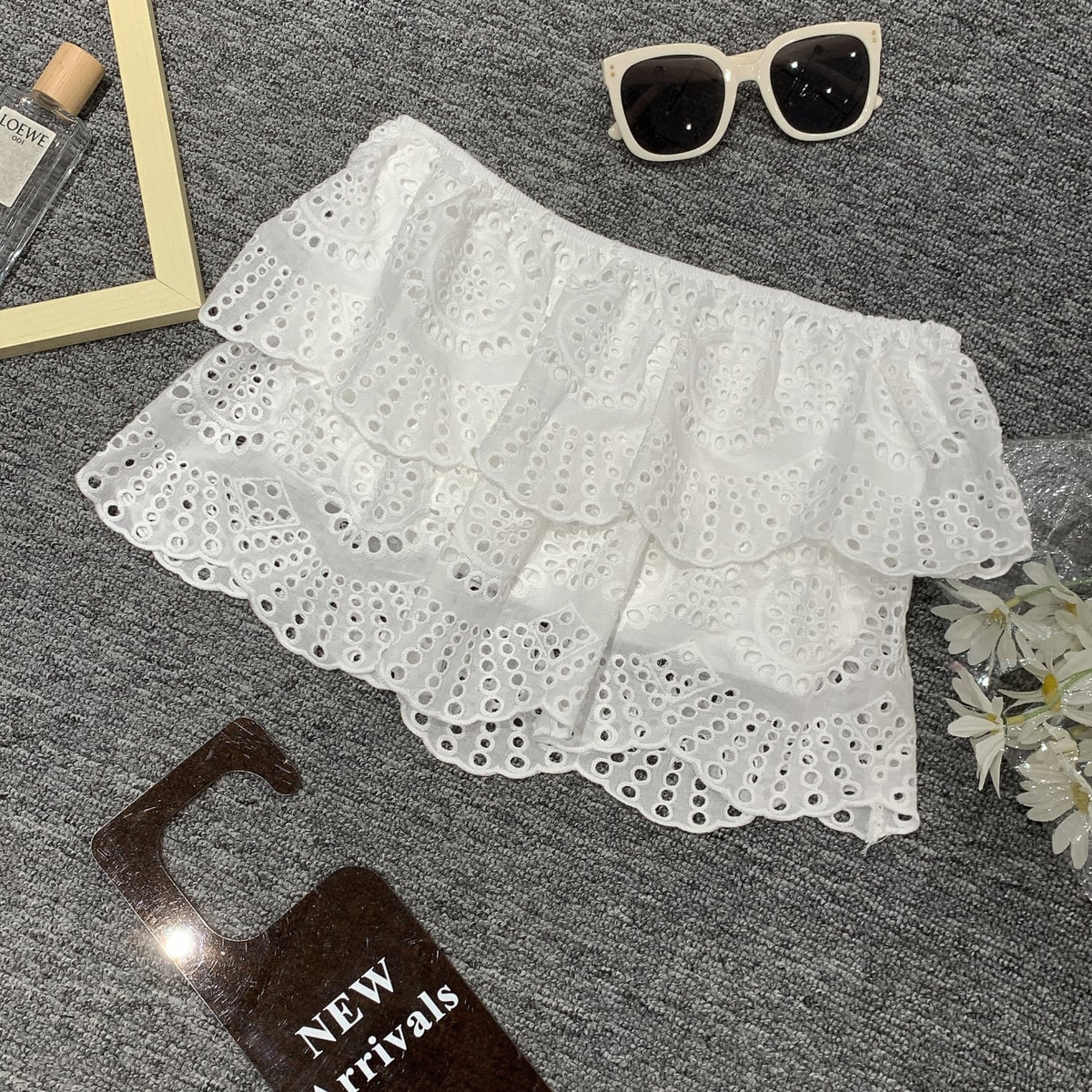 【tops】カットワークベアトップ　M25027
