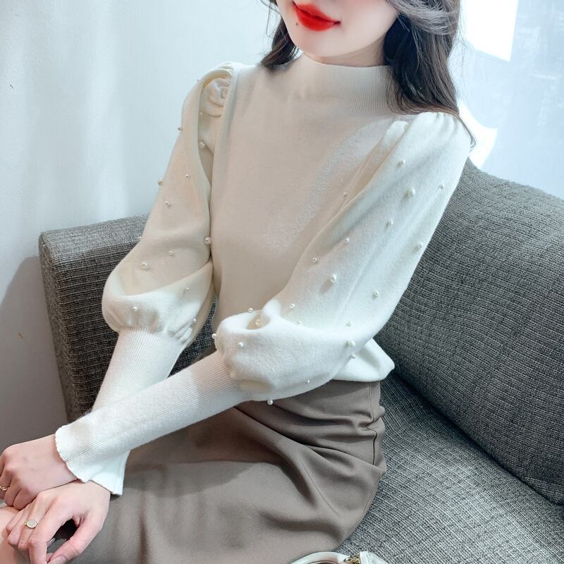 【tops】パールニットプルオーバー　M19093