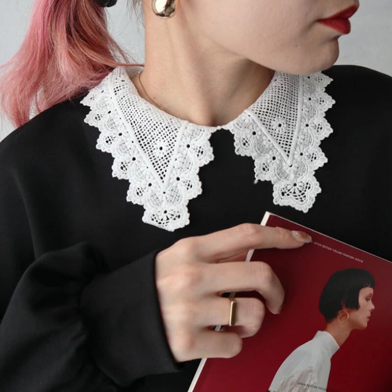 【tops】レースドッキングペプラムブラウス Q7074
