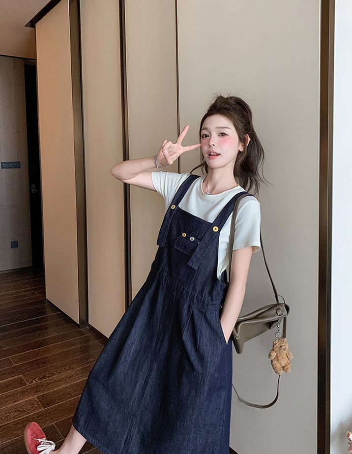 【dress】デニムサロペットスカート Q8321
