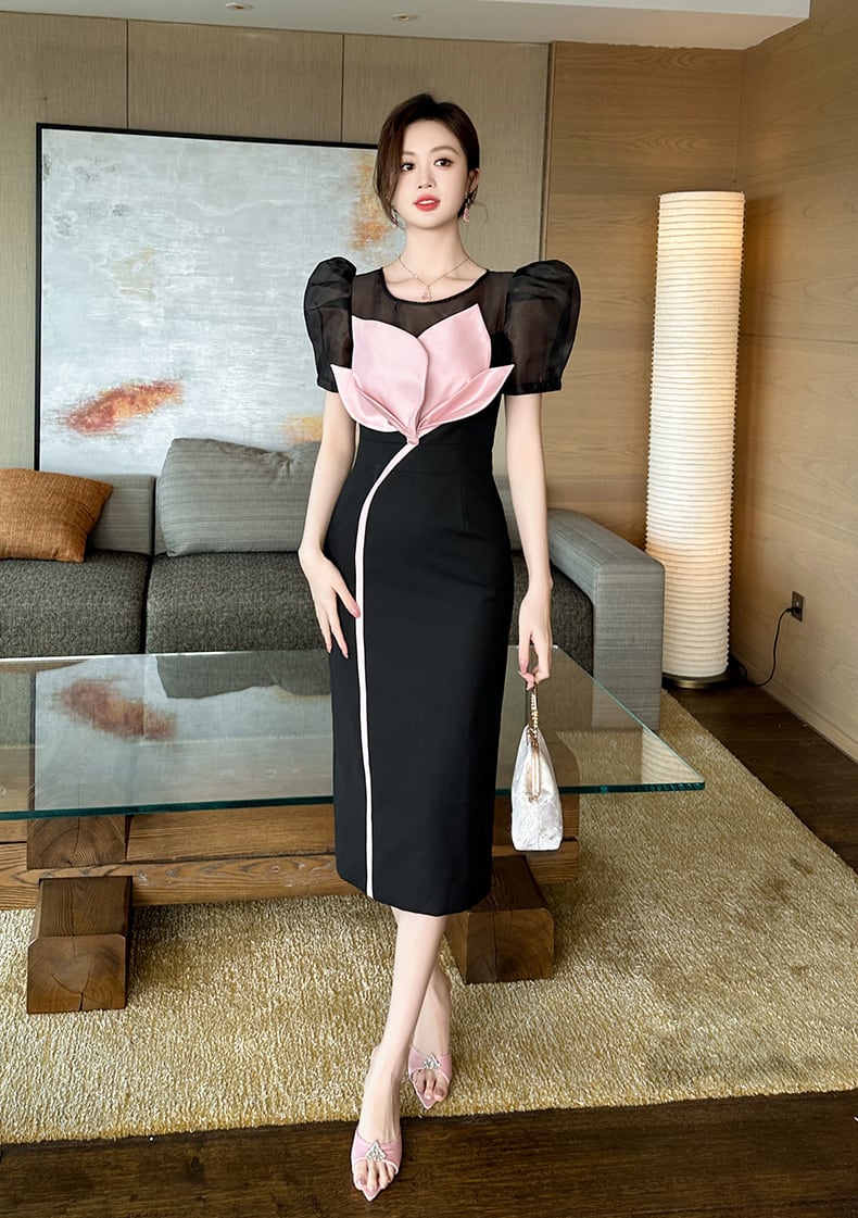 【dress】切り替えワンピース　M25242