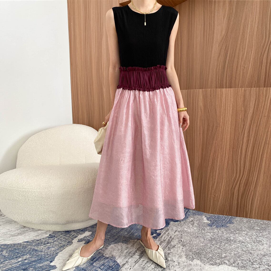 【dress】ノースリーブドッキングワンピース　M29950