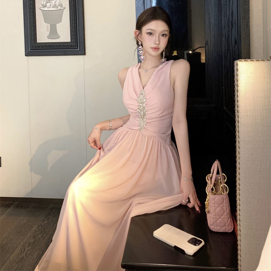 【dress】Vネックデートワンピース　M29680